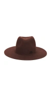 Ruslan Baginskiy Monogram-embellished Fedora Hat With Wide Brim In Brown
