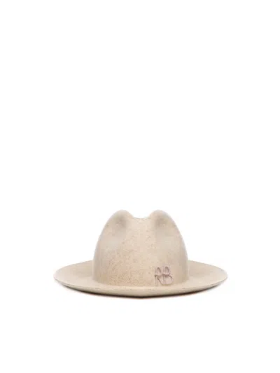 Ruslan Baginskiy Fedora Hat Embellished With Monogram In Beige