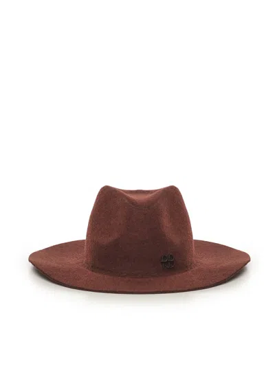 Ruslan Baginskiy Fedora Hat With Logo In Brown