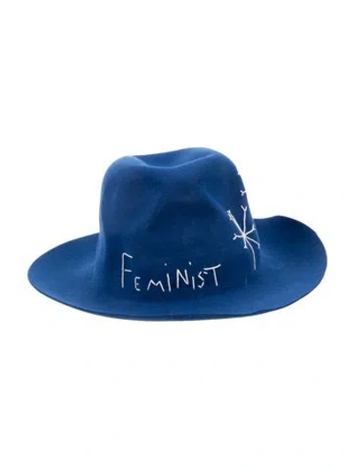 Pre-owned Ruslan Baginskiy Felt Fedora In Blue