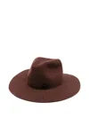 Ruslan Baginskiy Monogram-embellished Fedora Hat With Wide Brim In Brown