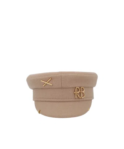 RUSLAN BAGINSKIY RUSLAN BAGINSKIY LOGO-EMBELLISHED BAKER BOY HAT