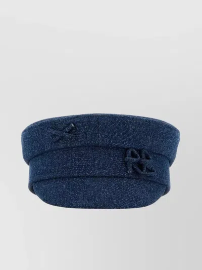 Ruslan Baginskiy Flat Top Short Brim Denim Baker Boy Hat
