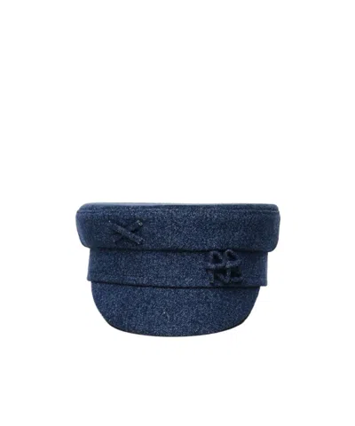 Ruslan Baginskiy Flat-topped Newsboy Hat In Blue