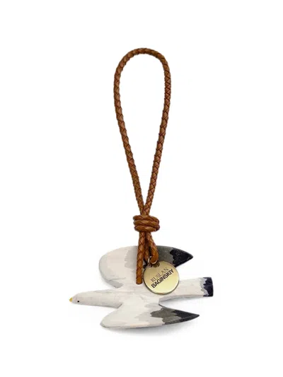Ruslan Baginskiy Flying Seabird Wood Bag Charm In White