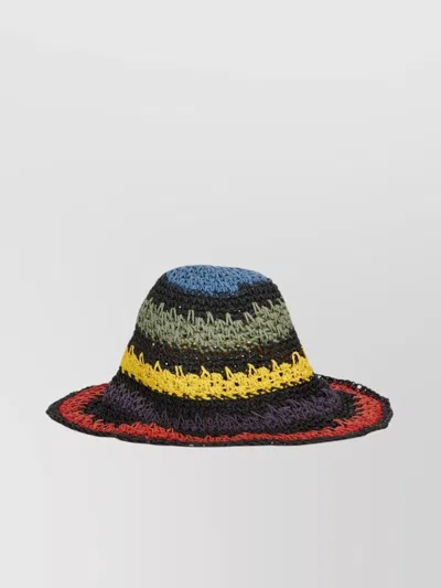 RUSLAN BAGINSKIY FOLDABLE DESIGN RAFFIA CROCHET HAT