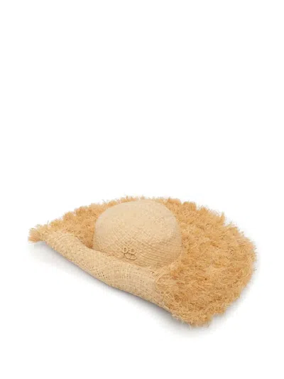 Ruslan Baginskiy Fringed Straw Hat In Neutrals