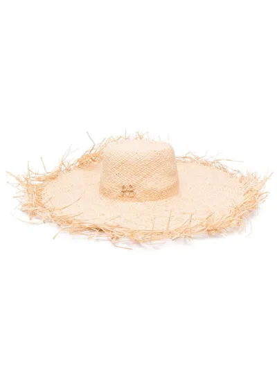 Ruslan Baginskiy Fringed Wide-brim Straw Hat In Neutrals