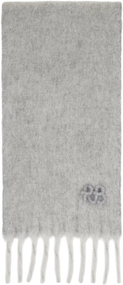Ruslan Baginskiy Gray Fringed Alpaca-blend Mid Scarf