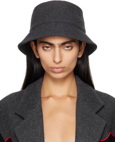 Ruslan Baginskiy Gray Monogram Embellished Bucket Hat In Grey