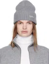 Ruslan Baginskiy Gray Monogram-embroidered Wool Beanie In Gray