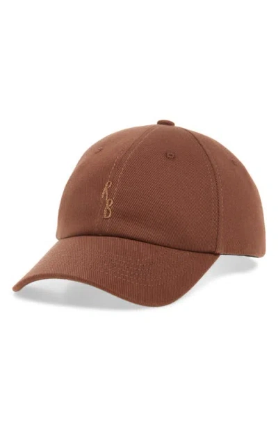 Ruslan Baginskiy Hand Embroidered Cotton Twill Baseball Cap In Brown