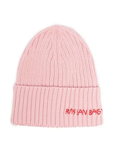 Ruslan Baginskiy Hand-embroidered Ribbed Beanie In Pink