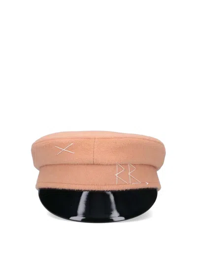 Ruslan Baginskiy Logo-embroidered Wool Baker Boy Cap In Neutrals