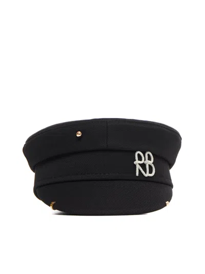 Ruslan Baginskiy Pierced Baker Boy Cap In Black