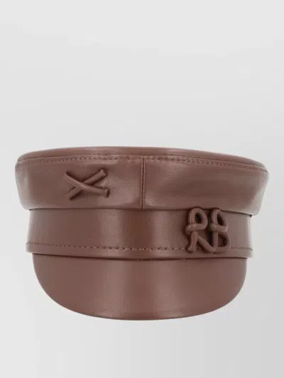 Ruslan Baginskiy Hat Structured Brim Decorative Stitching Embellishment In Brown