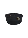 Ruslan Baginskiy Piercing Inspired Baker Boy Cap In Black