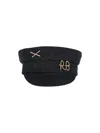 Ruslan Baginskiy Piercing Inspired Baker Boy Cap In Black