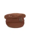 Ruslan Baginskiy Flat Top Soft Texture Safety Pin Detail In Brown