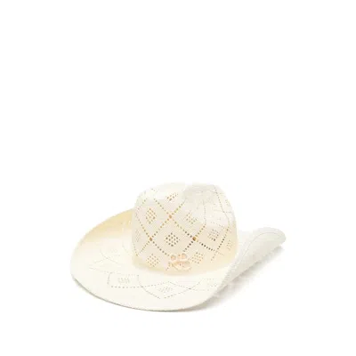 Ruslan Baginskiy Cowboy Embroidered Straw Hat In White