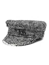 Ruslan Baginskiy Herringbone Baker Boy Cap In Black