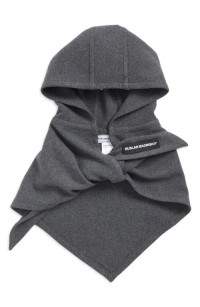 Ruslan Baginskiy Houstka Wool Blend Headscarf In Gray