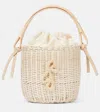Ruslan Baginskiy Iza Rattan-trimmed Wicker Basket Bag In Neutrals