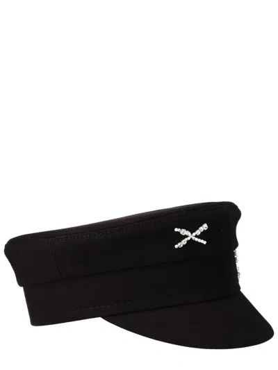 Ruslan Baginskiy Kpc033ps26_c-dmdblack Cotton Flat Cap In Black