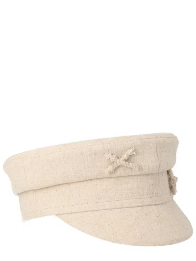 Ruslan Baginskiy Kpc036ps26_lnv-bhrrblinen Flat Cap In Beige