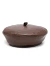 Ruslan Baginskiy Leather Beret In Brown