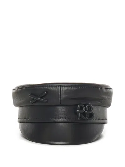 Ruslan Baginskiy Leather Cross-detail Hat In Black