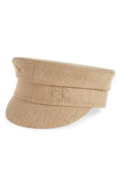 Ruslan Baginskiy Linen & Wool Blend Newsboy Cap In Gray