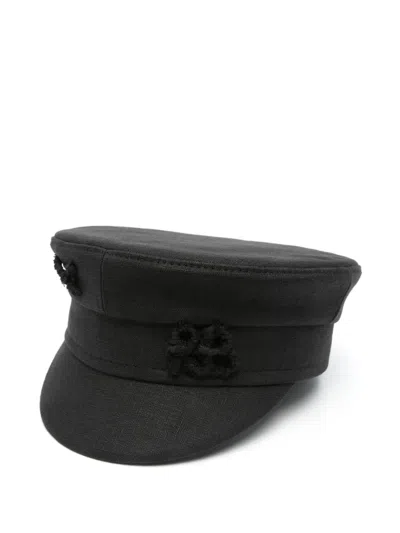 Ruslan Baginskiy Linen Baker Boy Hat In Black