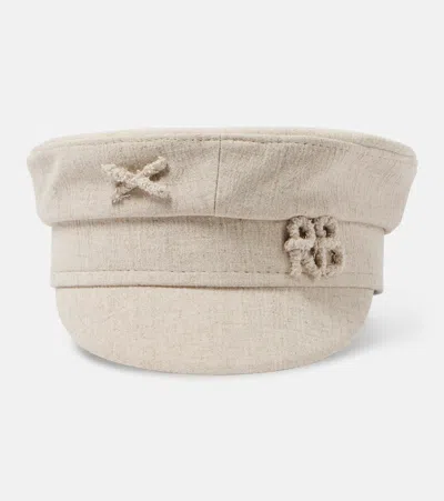 Ruslan Baginskiy Linen-blend Newsboy Cap In Beige