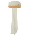 RUSLAN BAGINSKIY LINEN VISOR WITH NATURAL STRAW ACCENT