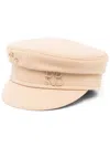 Ruslan Baginskiy Embroidered-logo Cotton Beret In Nude