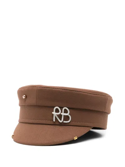 Ruslan Baginskiy Logo-appliqué Bakerboy Hat In Brown