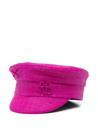 Ruslan Baginskiy Embroidered-logo Baker Boy Hat In Pink