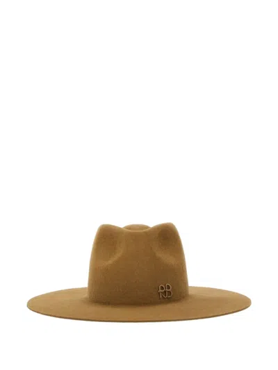 RUSLAN BAGINSKIY LOGO-DETAIL FELT FEDORA HAT