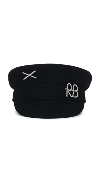 Ruslan Baginskiy Logo Embellished Baker Boy Cap In Black