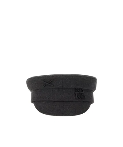 Ruslan Baginskiy Logo Embroidered Newsboy Hat In Black