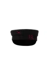 Ruslan Baginskiy Logo Embroidered Newsboy Hat In Black