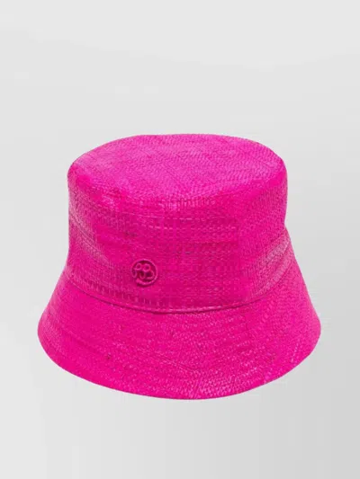 RUSLAN BAGINSKIY LOGO EMBROIDERED STRAW BUCKET HAT