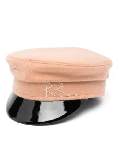 Ruslan Baginskiy Logo-embroidered Wool Baker Boy Cap In Neutrals