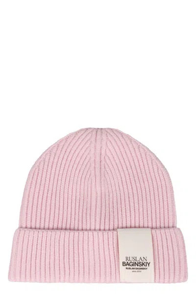 Ruslan Baginskiy Logo Knit Beanie In Pink