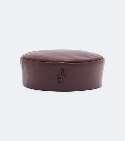 Ruslan Baginskiy Logo Leather Hat In Pink