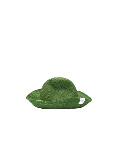 Ruslan Baginskiy Logo-patch Knitted Straw Bucket Hat In Green