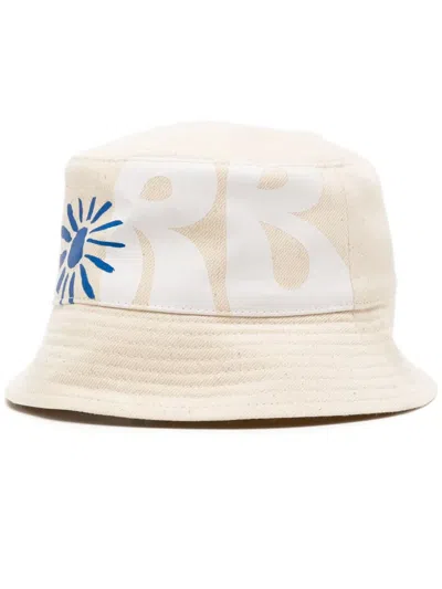 Ruslan Baginskiy Logo-print Cotton Bucket Hat In Neutrals