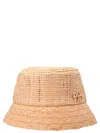 RUSLAN BAGINSKIY RUSLAN BAGINSKIY LOGO STRAW BUCKET HAT