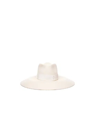 Ruslan Baginskiy Logo Straw Hat In White